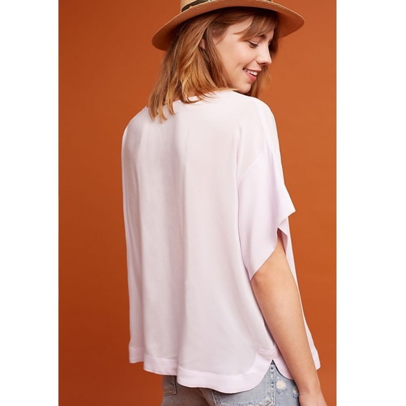 Anthropologie Textured Silk Tee NEW XSP PXS new with tag - Picture 3 of 7